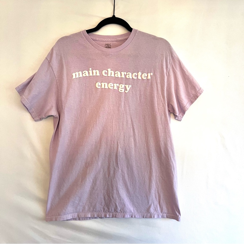 Call Your Mother "Main Character Energy" Purple Graphic T-Shirt Womens Size XL